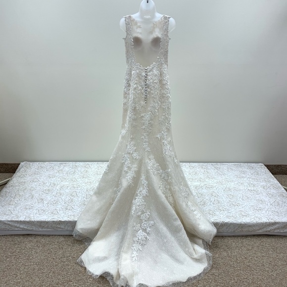 NWT White One Designer Mermaid Wedding Dress - Picture 4 of 8